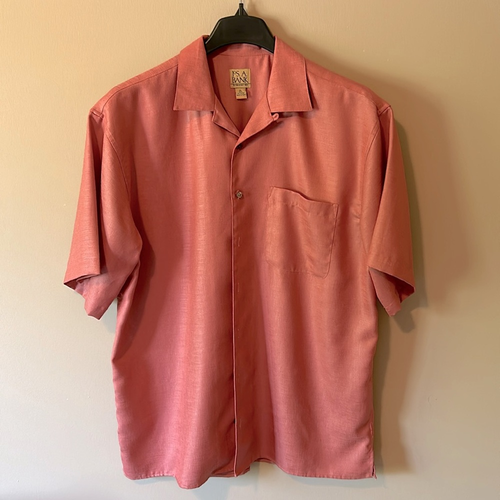 Jos A. Bank Men's Traveler's Collection Button Down Short Sleeve Shirt XL